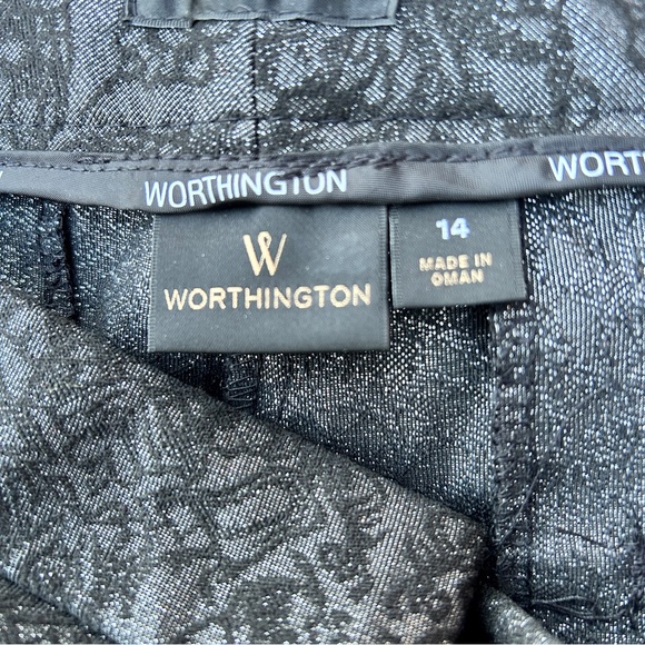 Worthington Metallic Pewter Pants 14 - Picture 4 of 5